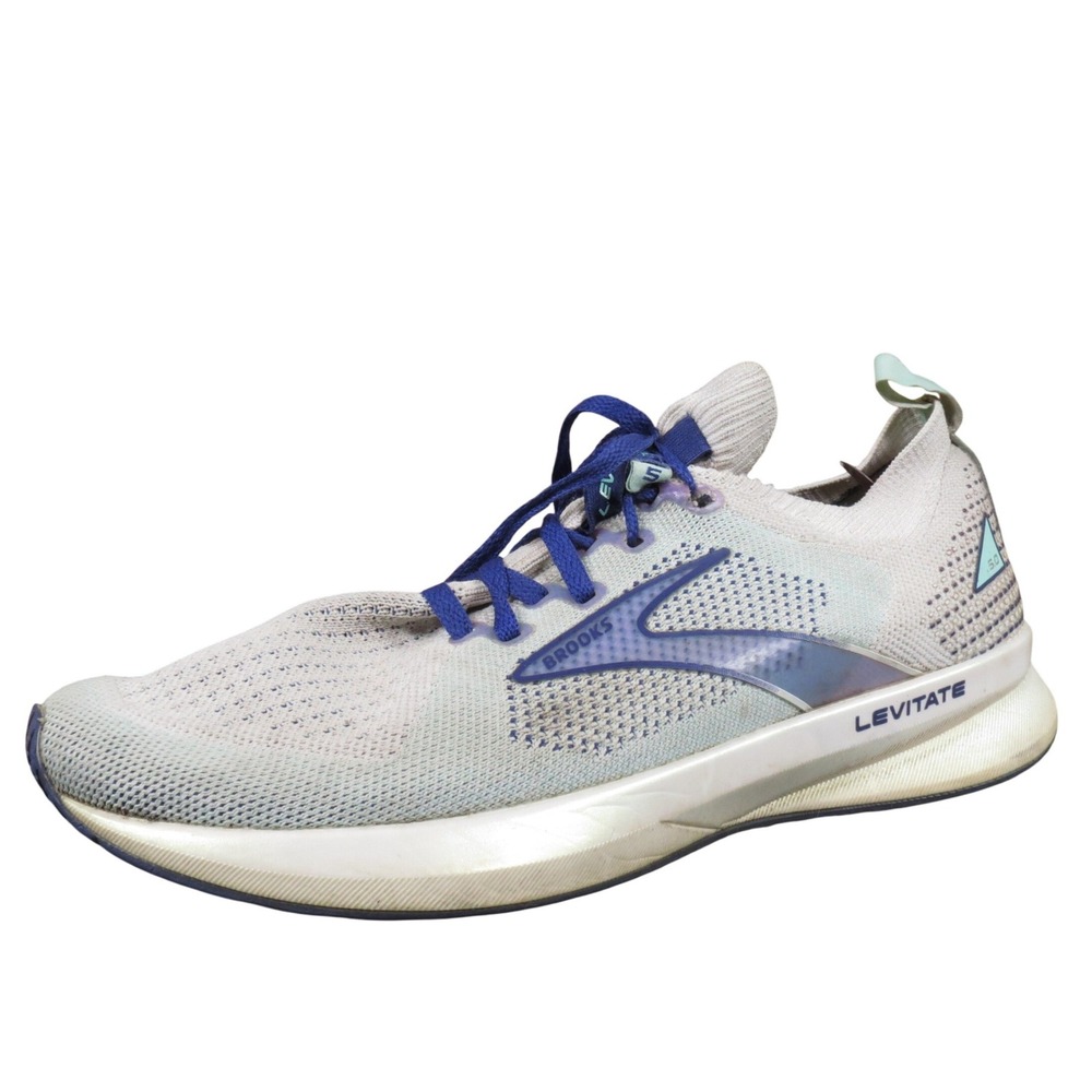 Brooks Levitate StealthFit 5 Women's Size‎ 9 White Blue Yucca Mesh Running Shoes